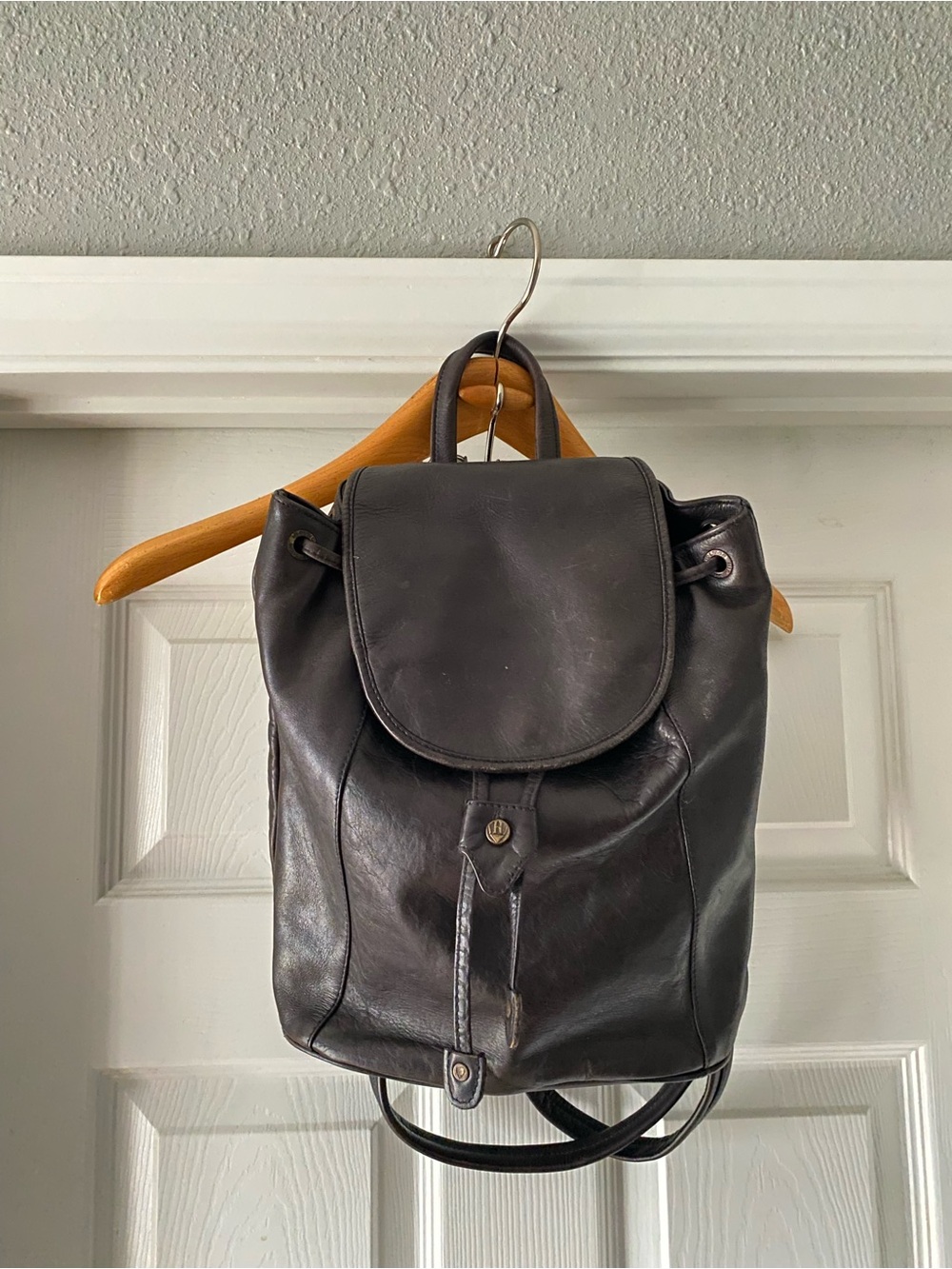 Hi Design Dark Brown 90s Leather Back Pack